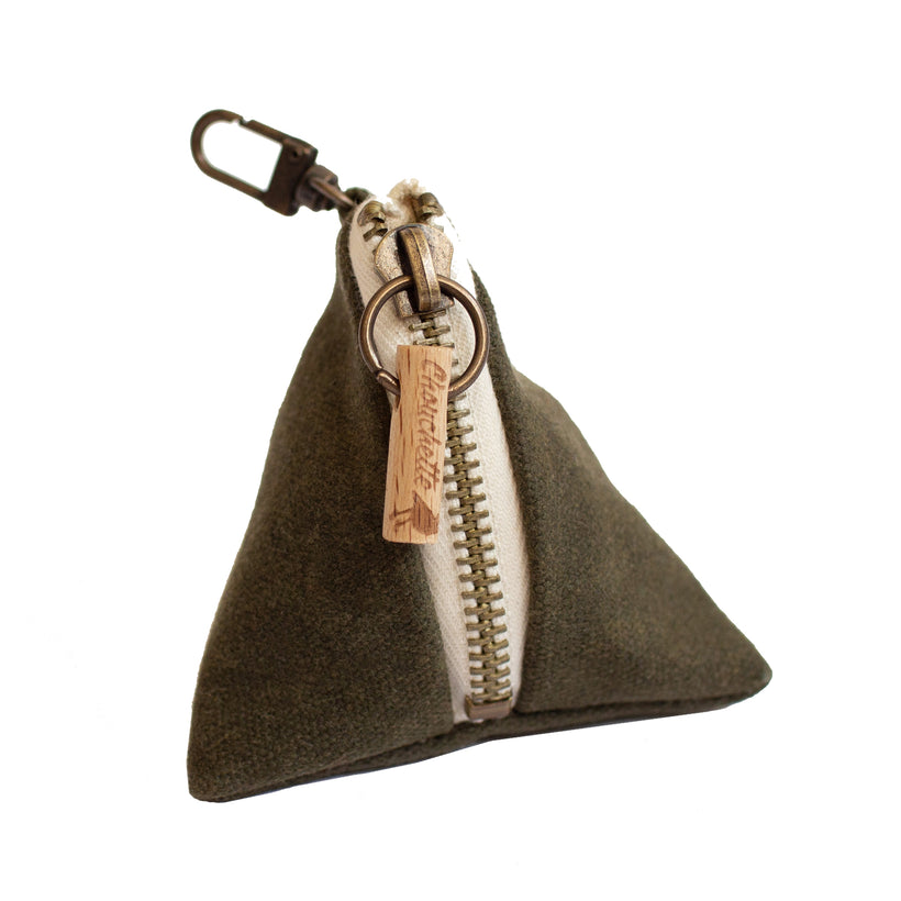 Waxed Canvas Coin Purse with Snap Hook