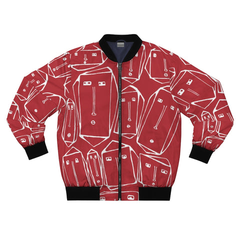 Art Bomber Jacket Red 'Faces'