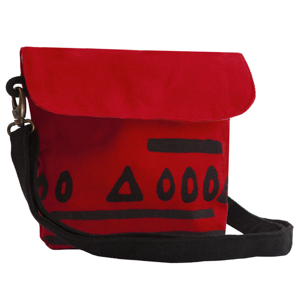 Red 'Hazelnut' shoulder bag that converts into a crossbody bag, or a fanny pack-Devrim Studio