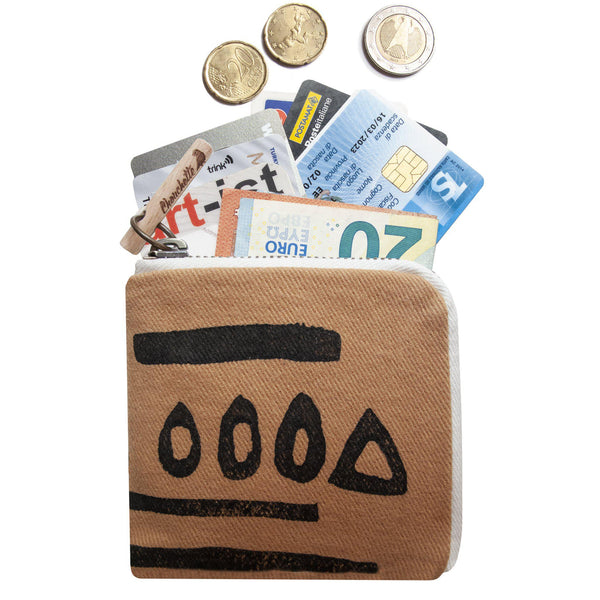 Brown Hazelnut slim wallet, purse with cash and cards-Devrim Studio