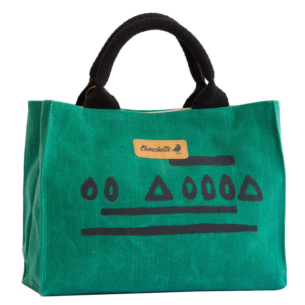Green Hazelnut Waxed Canvas Mini Tote Bag, Shoulder Bag, Crossbody Bag-Devrim Studio
