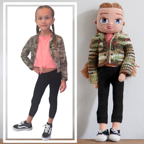 Personalized, handmade amigurumi crochet doll made to order from your photo.