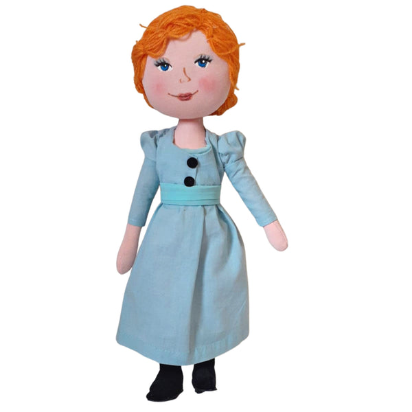 Personalized Waldorf style plush doll form a children's drawing handmade by Devrim Studio.