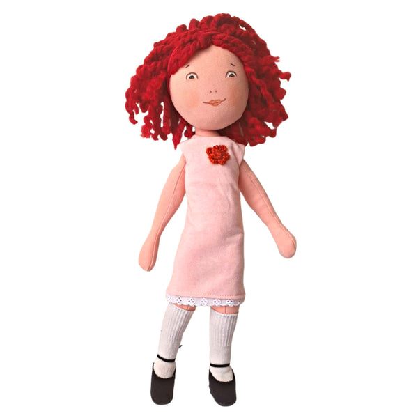 Personalized Waldorf style plush doll form a discontinued plush doll handmade by Devrim Studio.