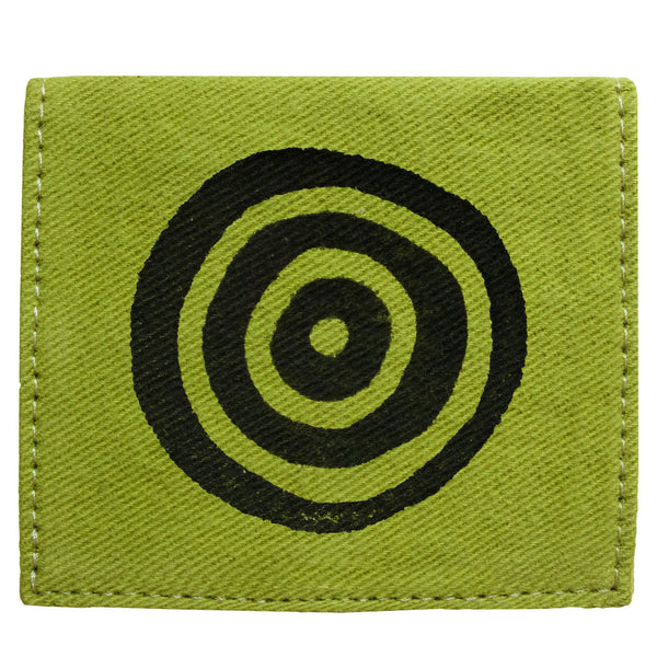 Green 'Time' bifold cardholder wallet - Devrim Studio