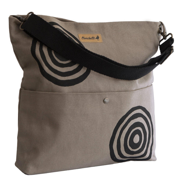 Beige 'Time' Shoulder Bag that converts into a crossbody bag - Devrim Studio
