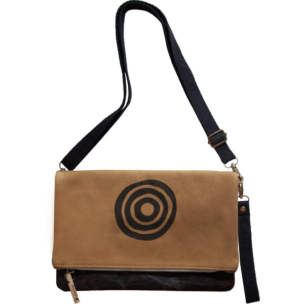 Brown 'Time' shoulder bag that converts into a crossbody bag, or a fanny pack, or a clutch - Devrim Studio-Devrim Studio