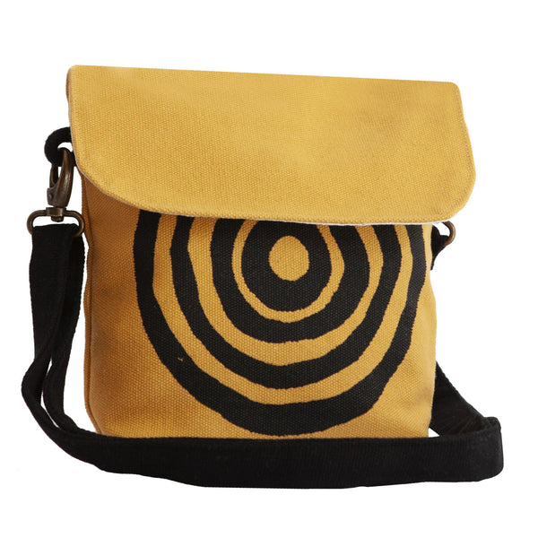 Yellow 'Time' fanny pack that converts into a crossbody bag or a shoulder bag - Devrim Studio
