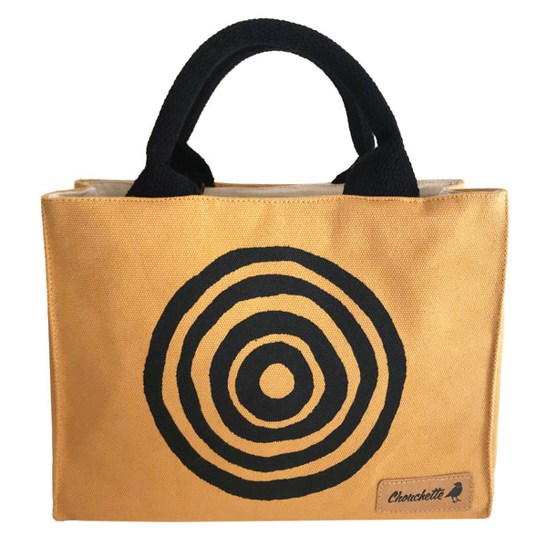 Yellow 'Time' Mini Tote Bag that converts into a shoulder bag or a crossbody bag - Devrim Studio